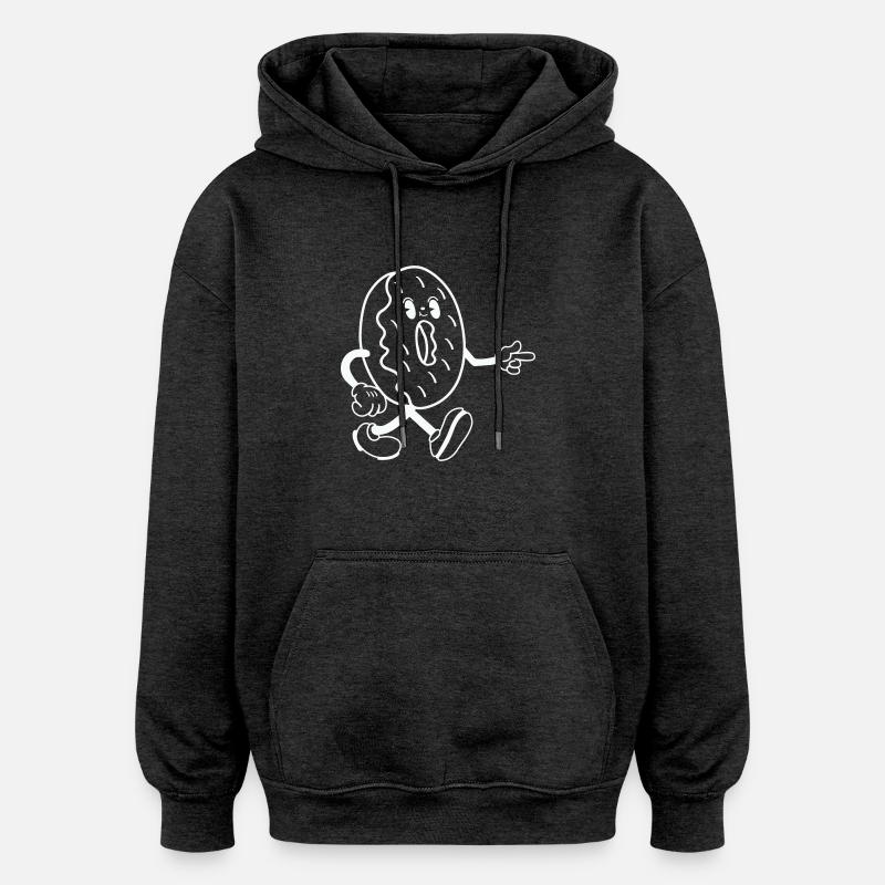 Bande dessinée Donut - Sweat à capuche oversize unisexe - charbon