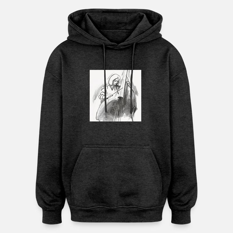 Contrebassiste - Sweat à capuche oversize unisexe - charbon