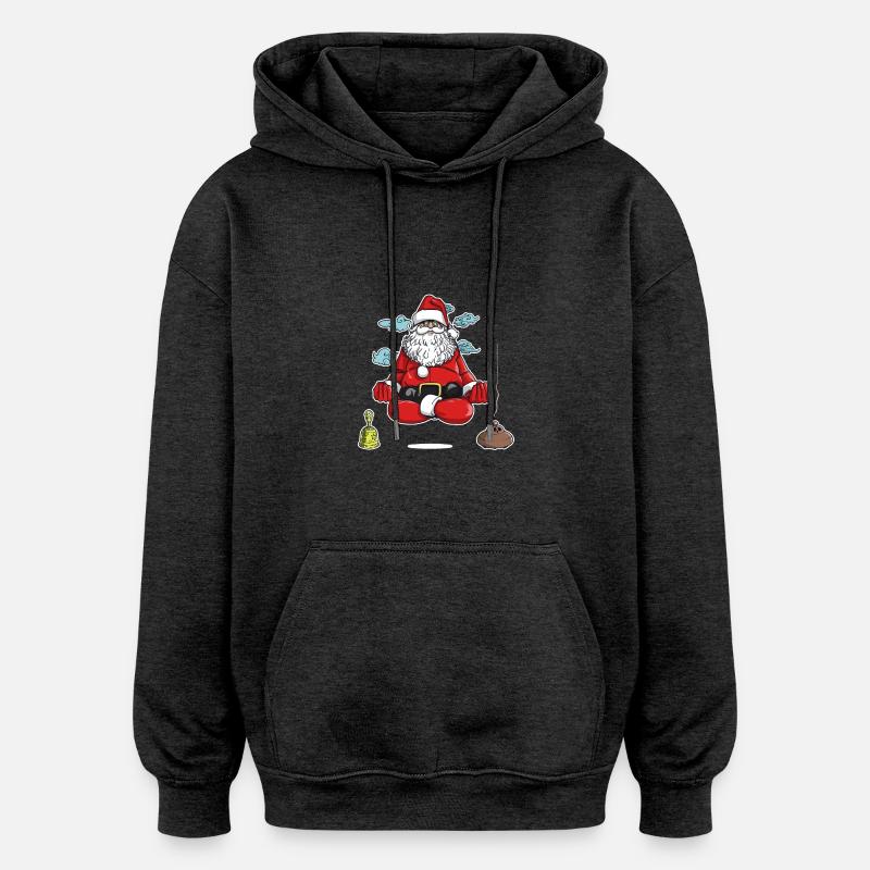 Papa Noël Zen - Sweat à capuche oversize unisexe - charbon