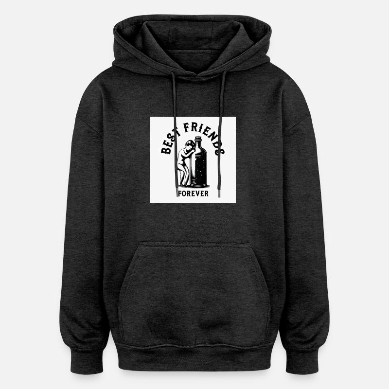Bff - Oversized Unisex Hoodie - Anthrazit