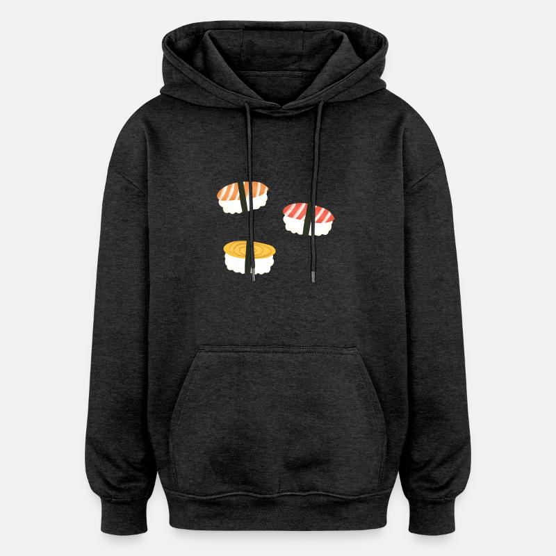 Sushi nigiri - Sweat à capuche oversize unisexe - charbon
