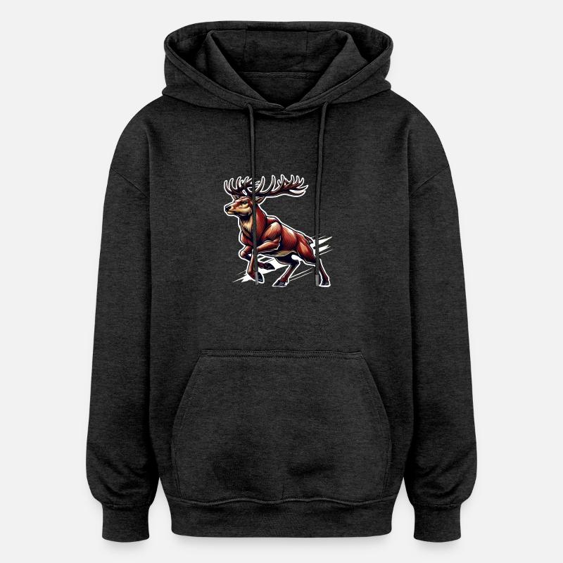 Rotwild Hirsch Jäger Jagd Treibjagd - Oversized Unisex Hoodie - Anthrazit