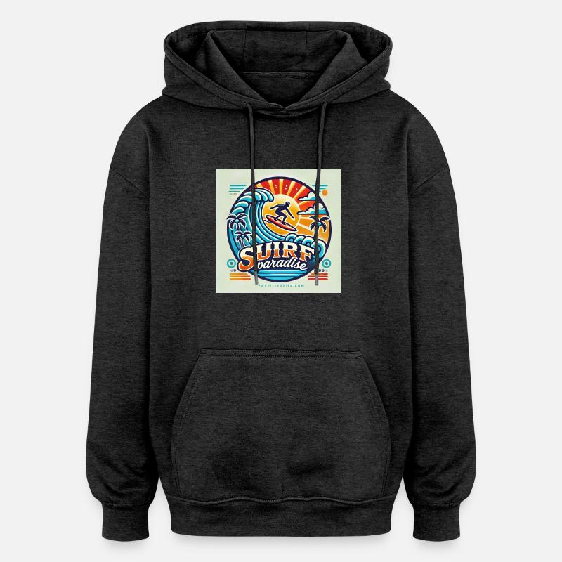 Surf paradise - Sweat à capuche oversize unisexe - charbon