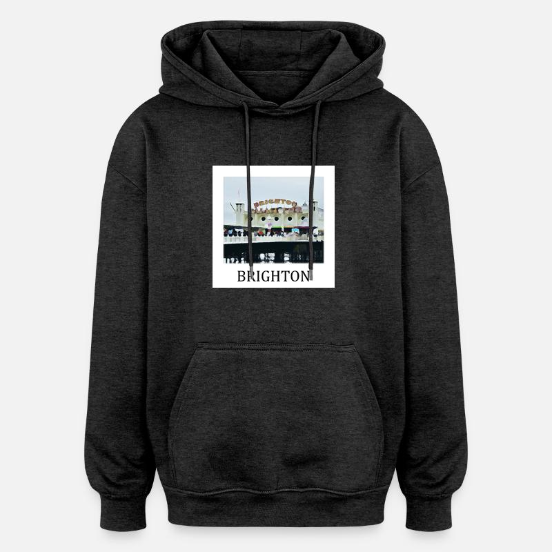 Brighton - Sweat à capuche oversize unisexe - charbon