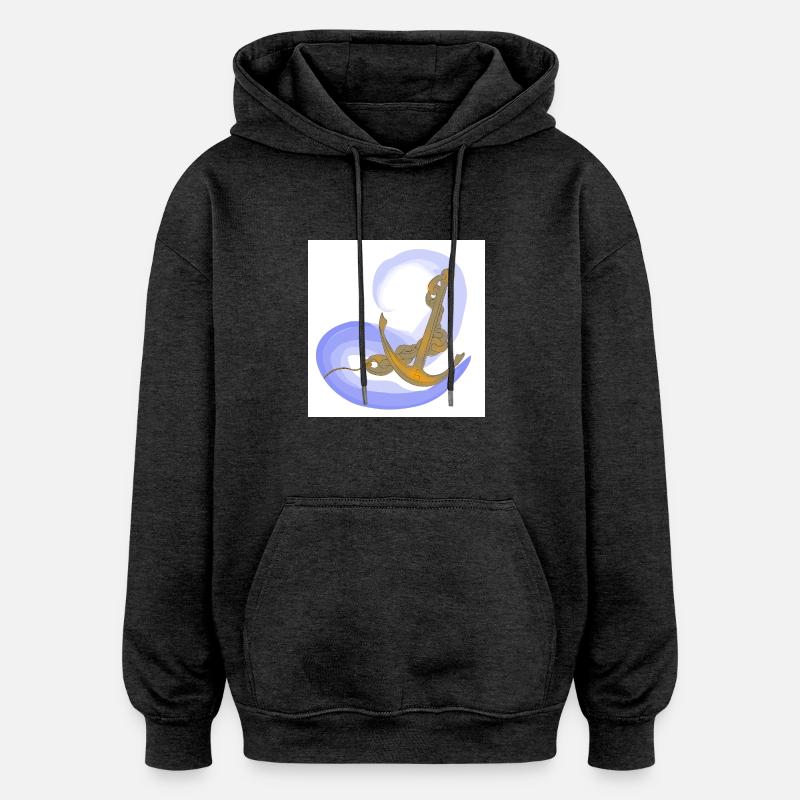 Ancre de bateau - Sweat à capuche oversize unisexe - charbon