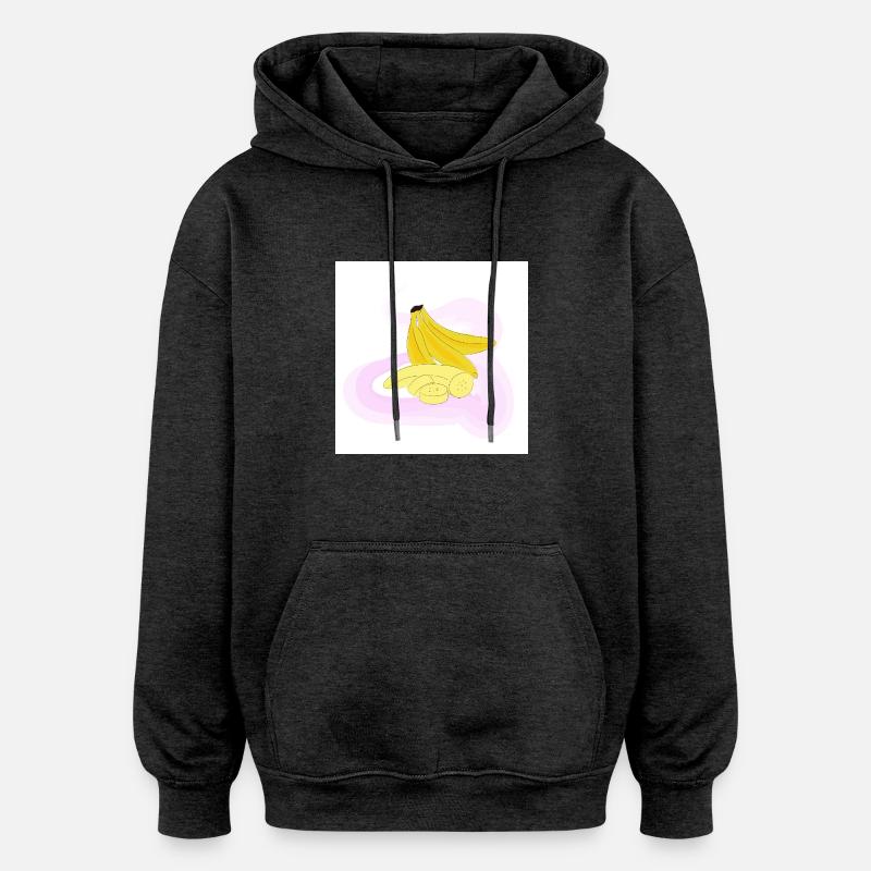 Bananes - Sweat à capuche oversize unisexe - charbon