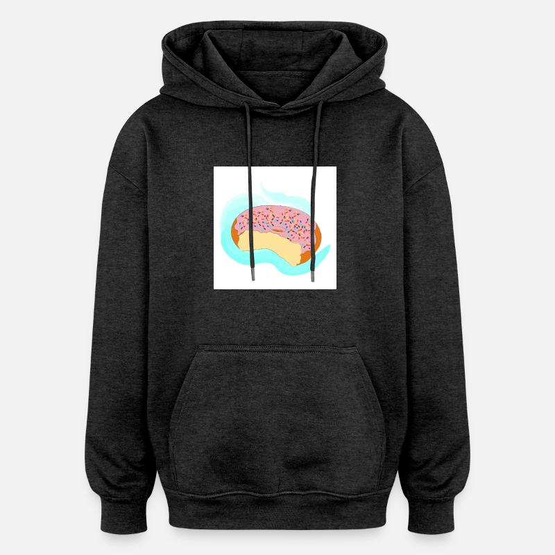 Beignet de glaçage rose - Sweat à capuche oversize unisexe - charbon