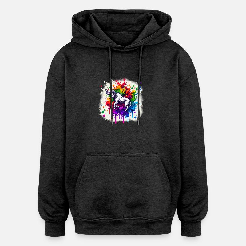 Zodiaque : Taureau - Sweat à capuche oversize unisexe - charbon