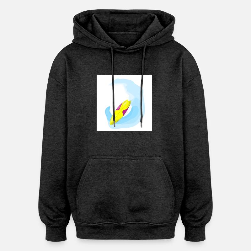 Planche de surf - Sweat à capuche oversize unisexe - charbon