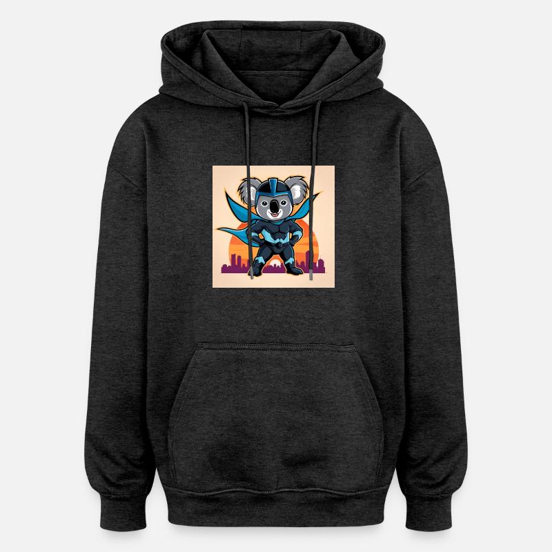 Super Koala - Sweat à capuche oversize unisexe - charbon