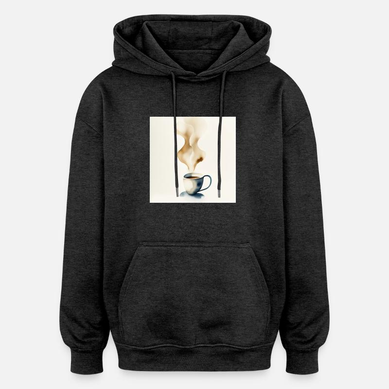 Tasse à café - Sweat à capuche oversize unisexe - charbon