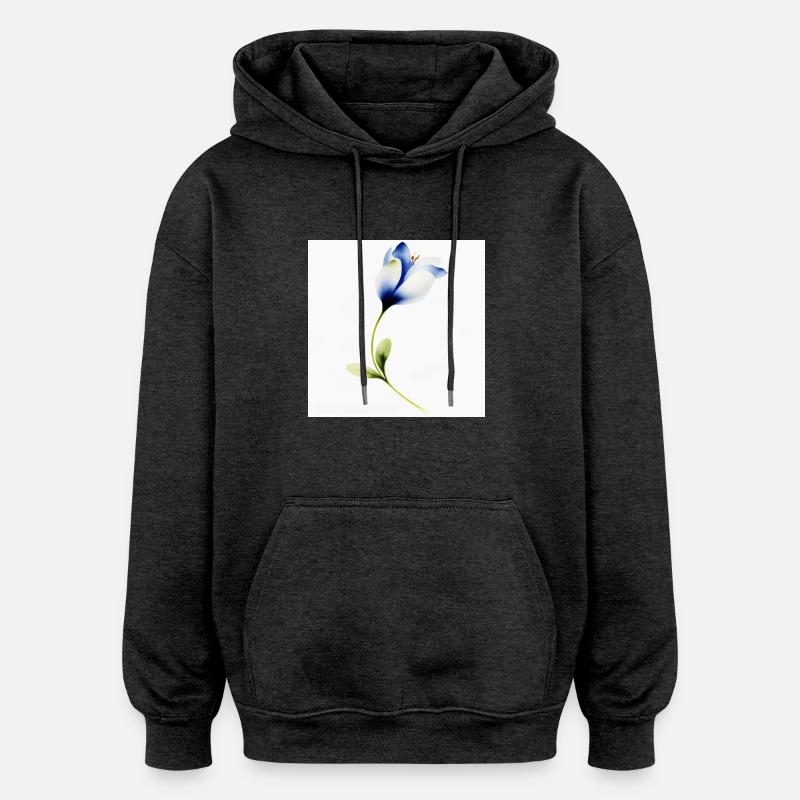 Fleur - Sweat à capuche oversize unisexe - charbon