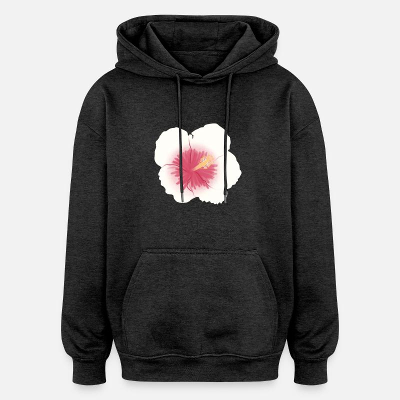 fleur d’hibiscus - Sweat à capuche oversize unisexe - charbon