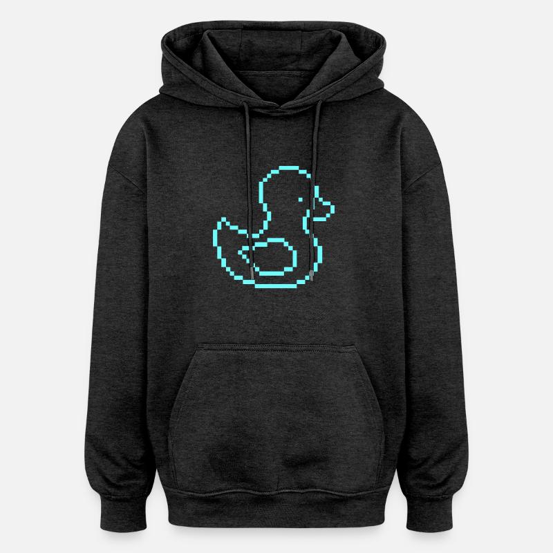 Canard de pixels 1 - Sweat à capuche oversize unisexe - charbon