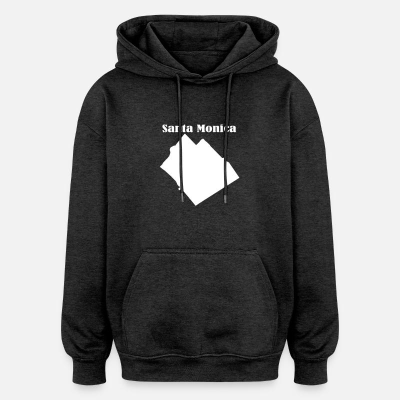 Santa monica L.A. blanc - Sweat à capuche oversize unisexe - charbon