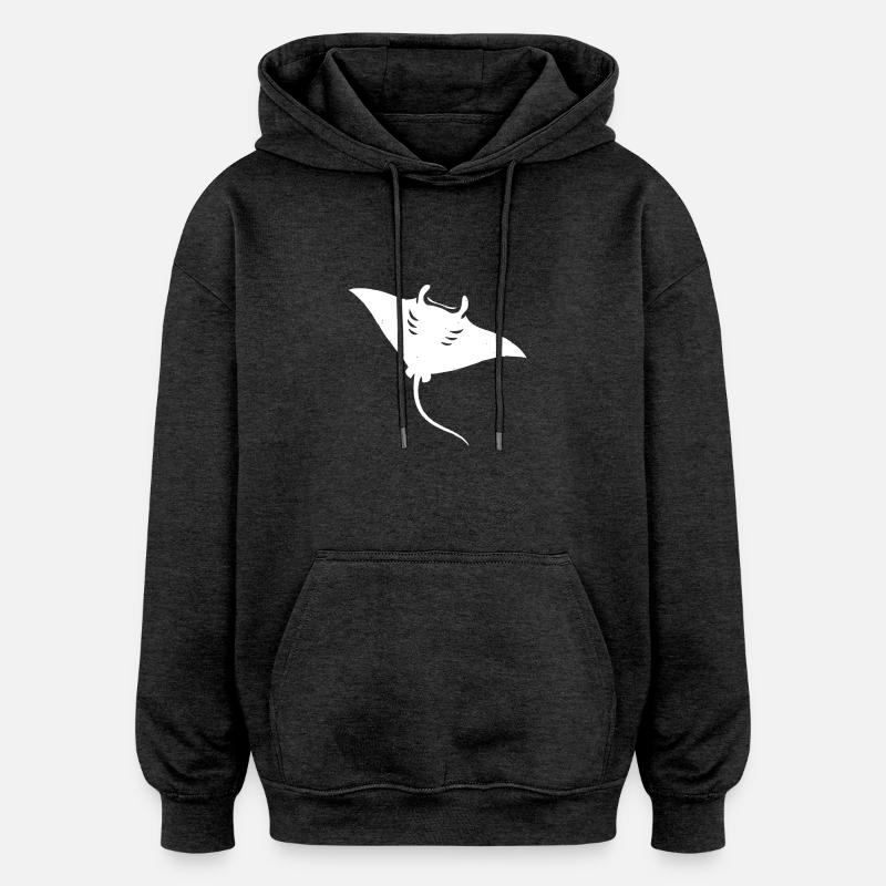 Raie manta - Sweat à capuche oversize unisexe - charbon