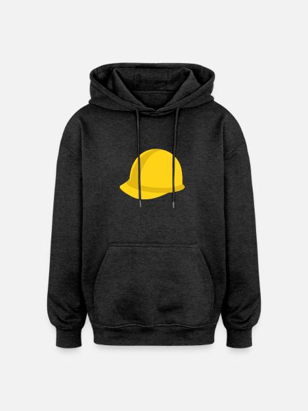 helmet - Oversized Unisex Hoodie - charcoal grey
