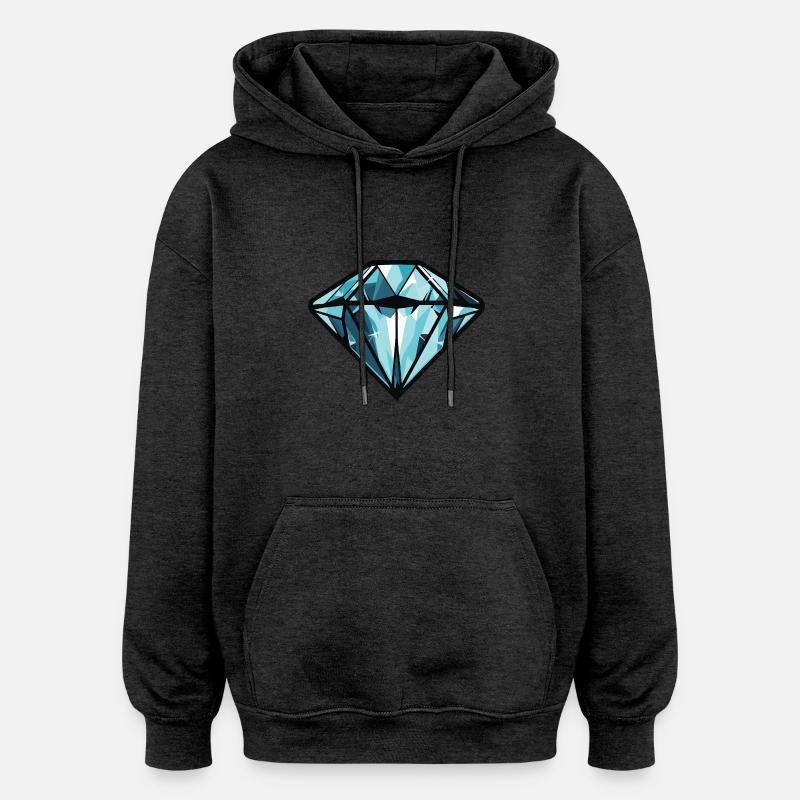 Symbole du diamant - Sweat à capuche oversize unisexe - charbon