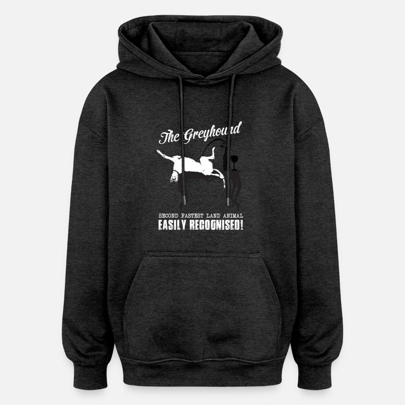 le lévrier - Sweat à capuche oversize unisexe - charbon