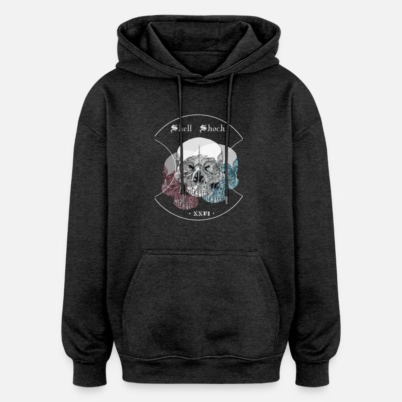 Shell Shock - Oversized Unisex Hoodie - charcoal grey