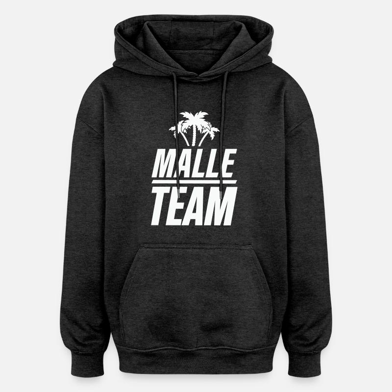 L’équipe Malle - Sweat à capuche oversize unisexe - charbon