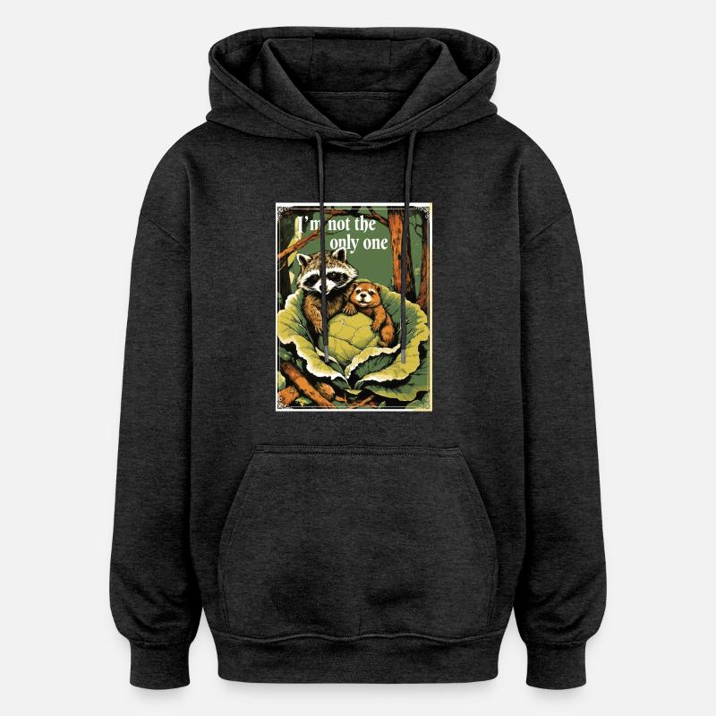 Pas seul - Sweat à capuche oversize unisexe - charbon