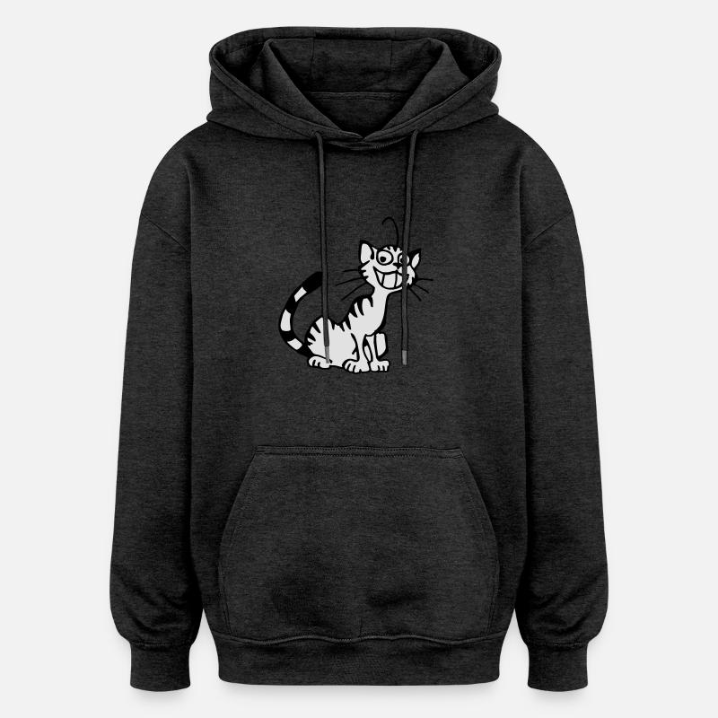 Cheshire Cat - Sweat à capuche oversize unisexe - charbon