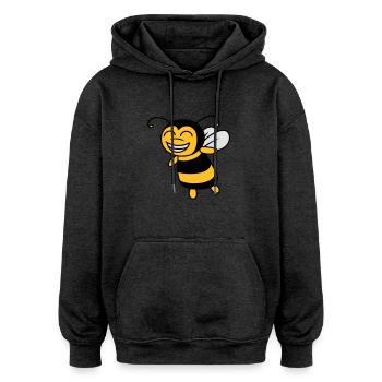 Mignonne petite abeille - Sweat à capuche oversize unisexe - charbon - Devant - Noah (186cm)