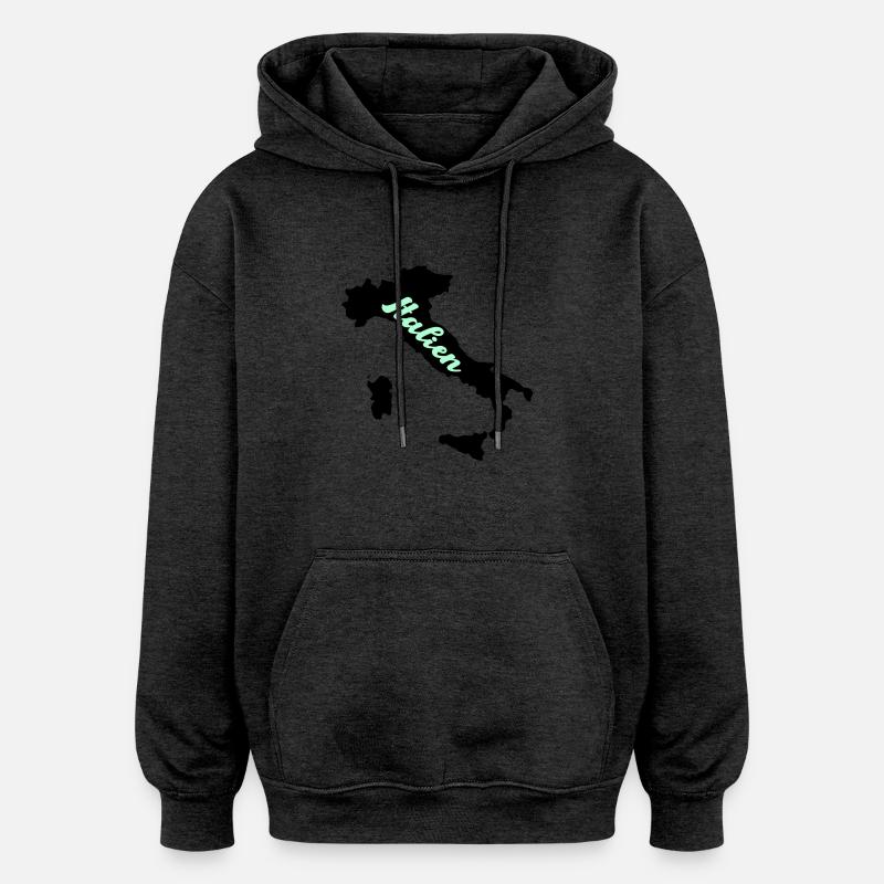 Pays Italie - Sweat à capuche oversize unisexe - charbon