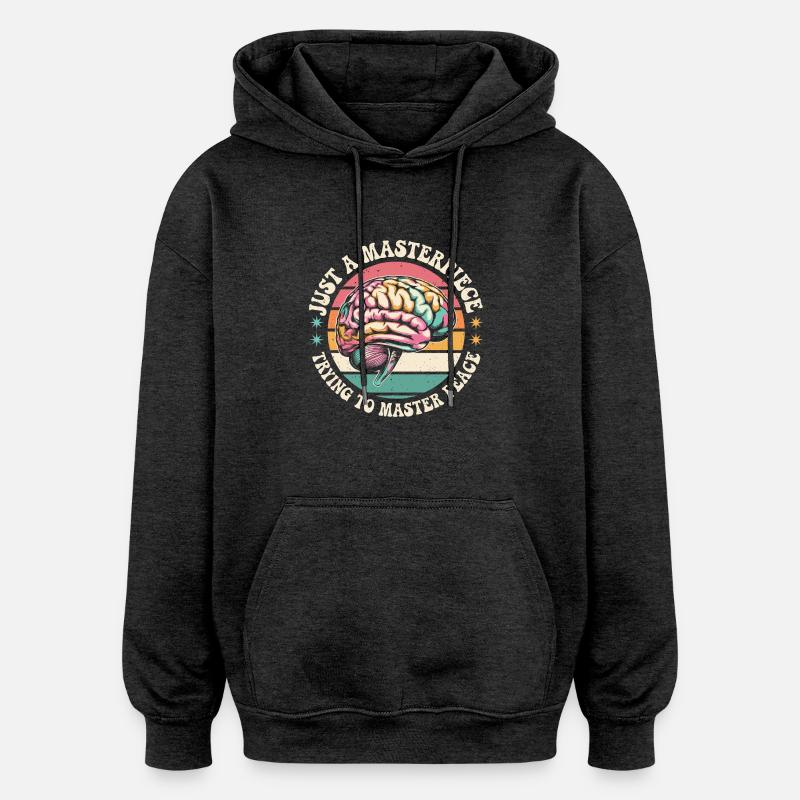 Strength through inner harmony - Oversized Unisex Hoodie - charcoal grey