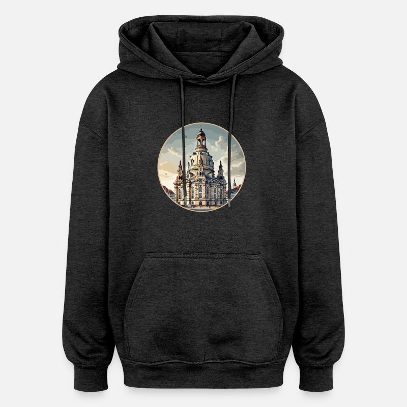 Dresdner Frauenkirche - Sweat à capuche oversize unisexe - charbon