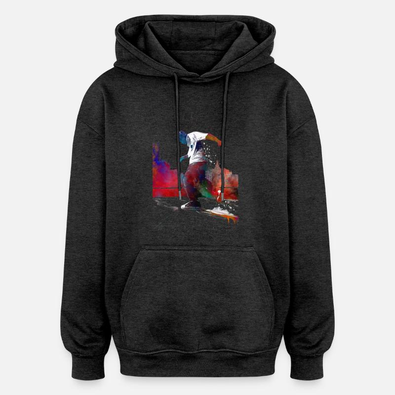 Breakdancer sportif - Sweat à capuche oversize unisexe - charbon