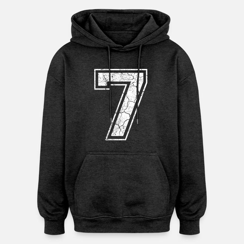 7_seven_sieben_white_weiss (fr) - Sweat à capuche oversize unisexe - charbon