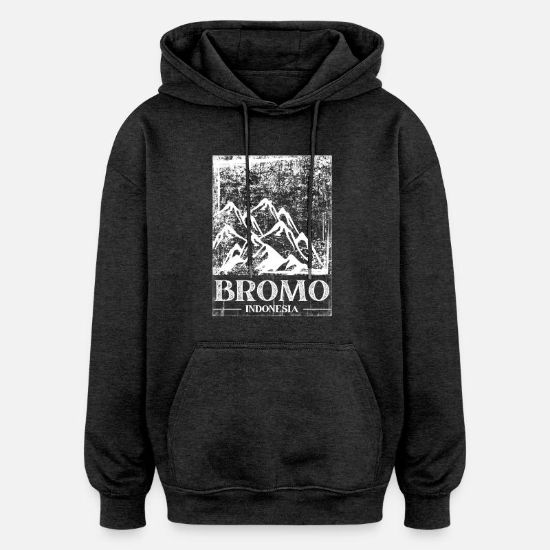 Mount Bromo, Indonesia - Oversized Unisex Hoodie - charcoal grey