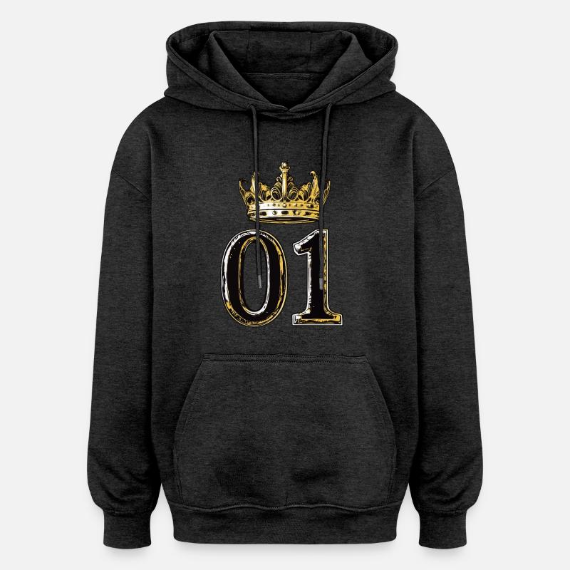 1 Couronne de chiffres - Sweat à capuche oversize unisexe - charbon