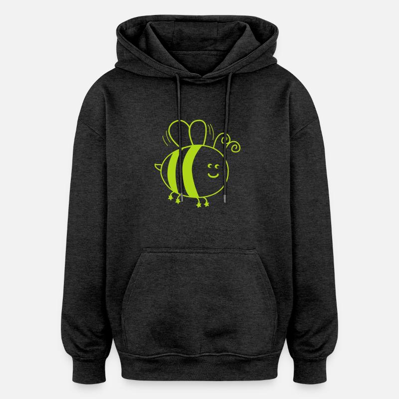 Bande dessinée abeille - Sweat à capuche oversize unisexe - charbon