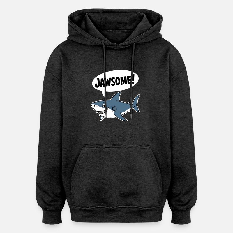 Mâchoire ! - Drôle de requin - Sweat à capuche oversize unisexe - charbon