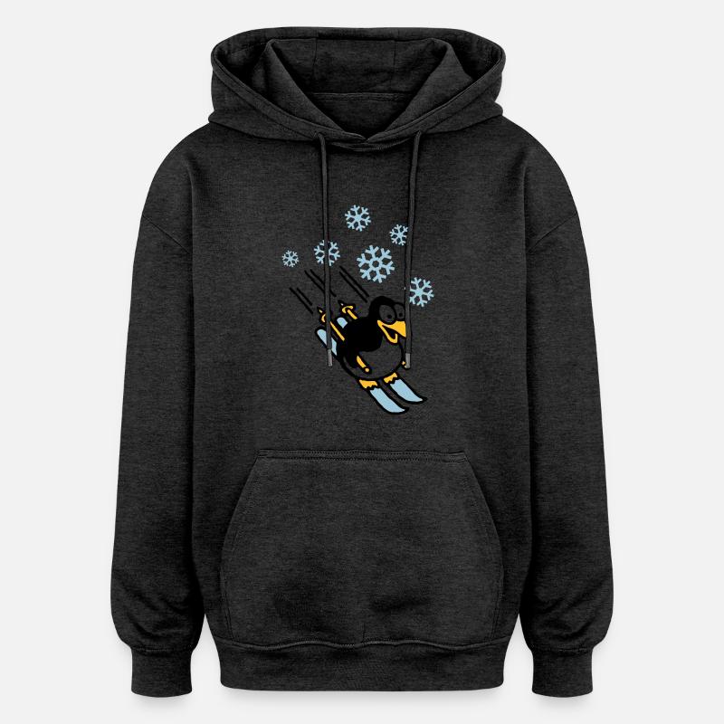pinguin_ski_022011_h_3c - Oversized Unisex Hoodie - charcoal grey