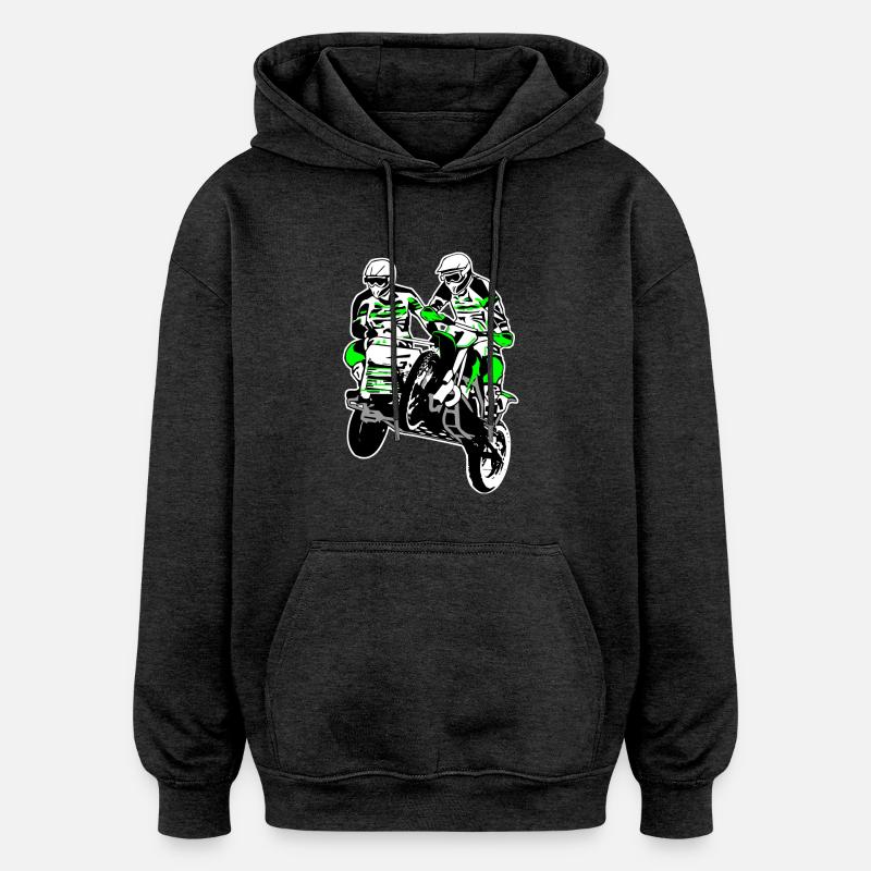 Sidecar MotoCross - Sweat à capuche oversize unisexe - charbon