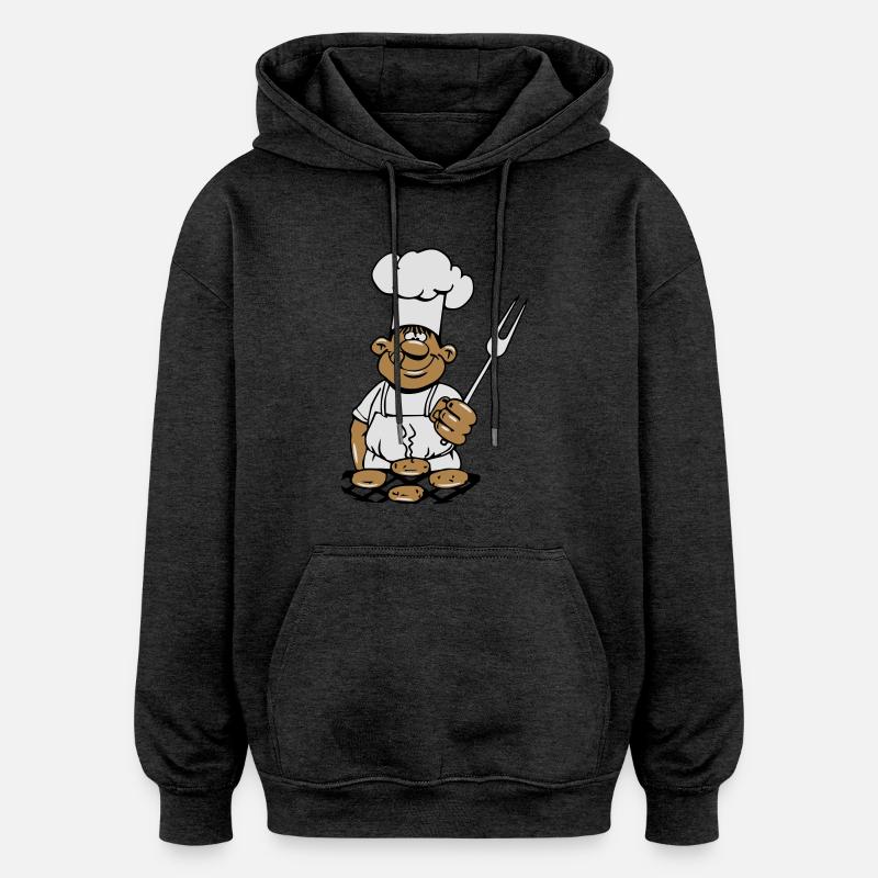 barbecue cuire cuisine barbecue - Sweat à capuche oversize unisexe - charbon
