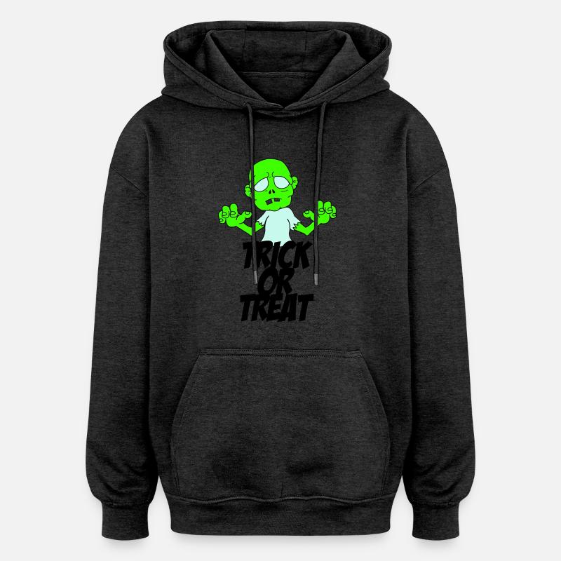 zombie trick or treat - Oversized Unisex Hoodie - Anthrazit