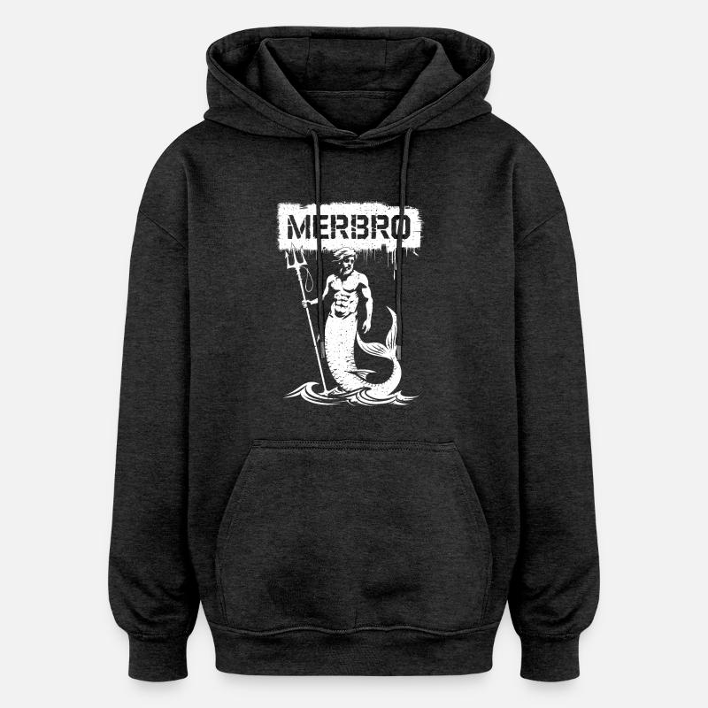 Merbro - Mysterious Hydropower - Oversized Unisex Hoodie - charcoal grey