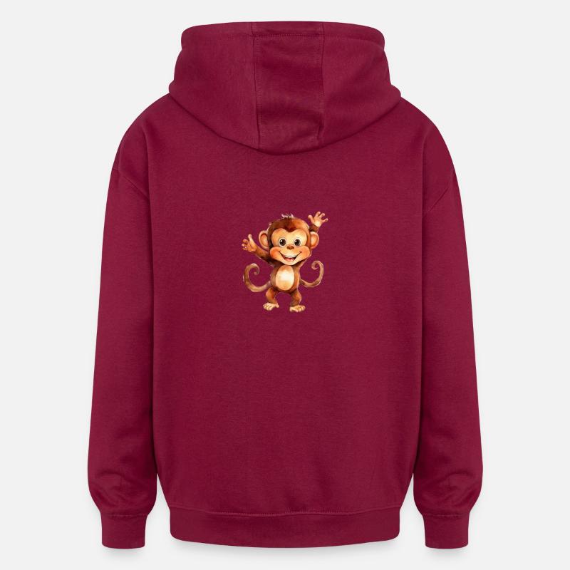 Classe de singe singe - Sweat à capuche oversize unisexe - bordeaux