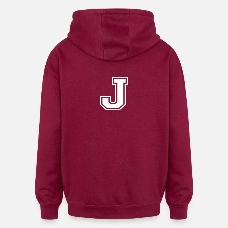 j - Sweat à capuche oversize unisexe - bordeaux