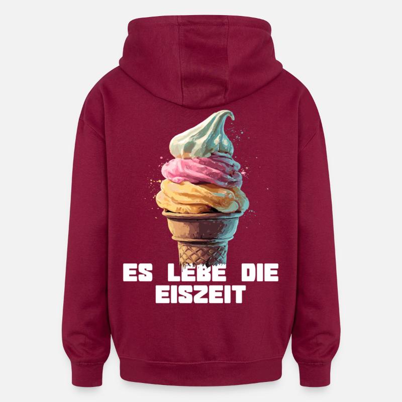 Es lebe die Eiszeit - Waffel - Oversized Unisex Hoodie - burgundy