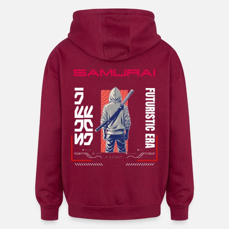 Samurai Hoodie Klinge - Oversized Unisex Hoodie - Burgunderrot