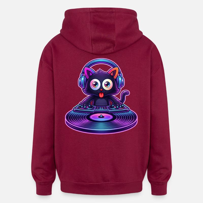 Gatalf blindtest - Sweat à capuche oversize unisexe - bordeaux