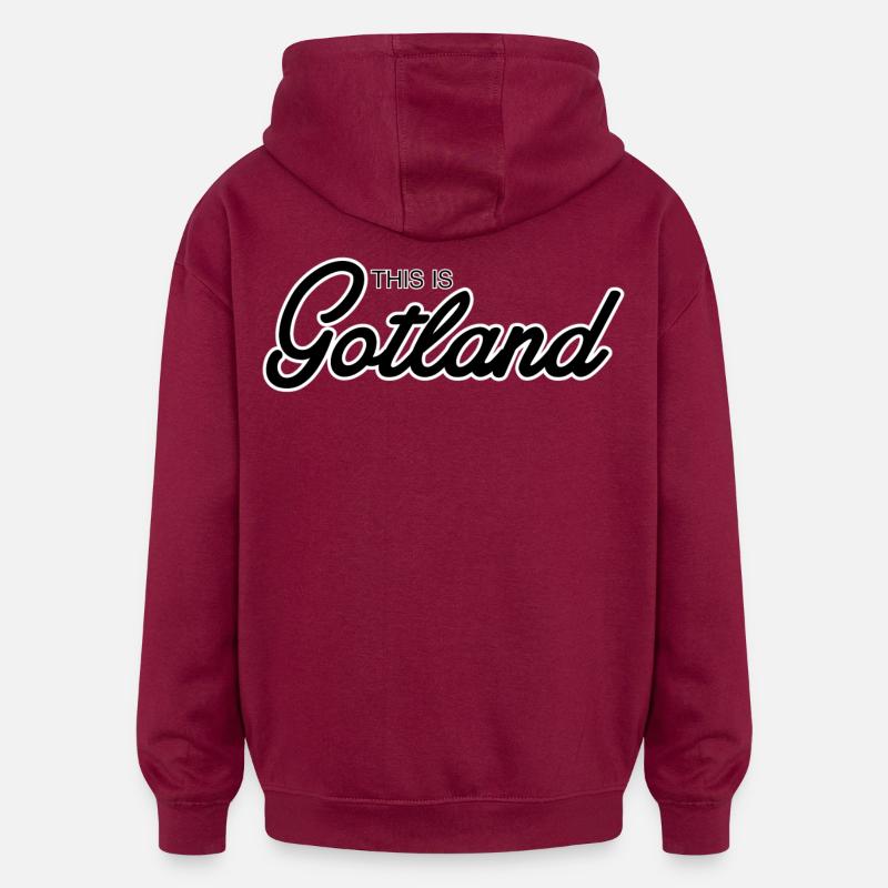 C’est Gotland - Sweat à capuche oversize unisexe - bordeaux