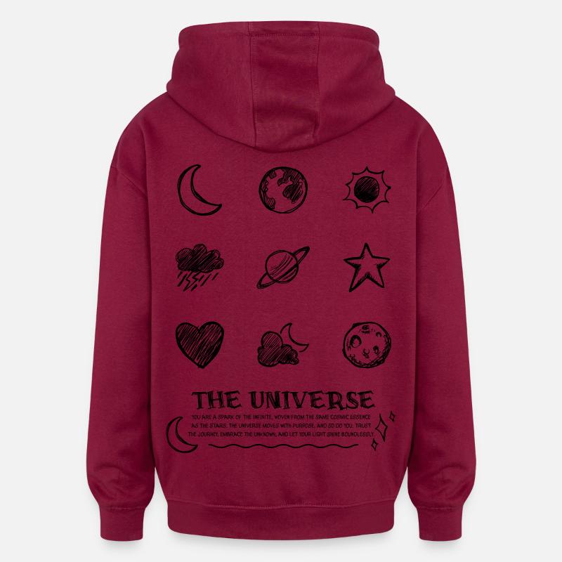 Conception d’univers - Sweat à capuche oversize unisexe - bordeaux