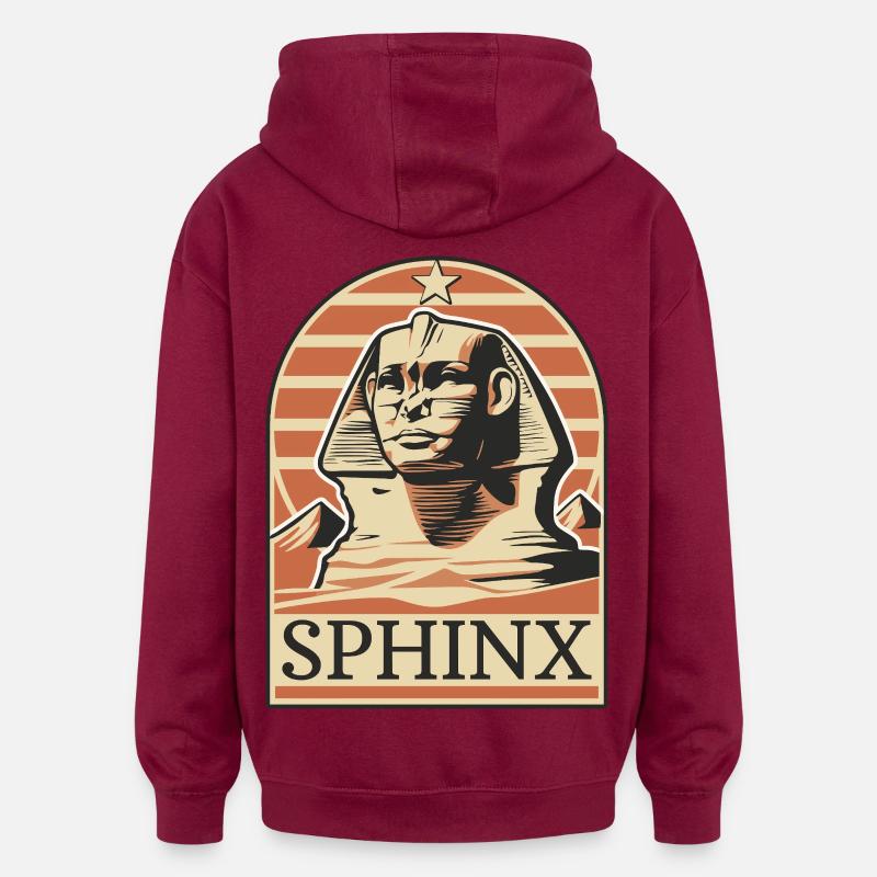 Sphinx - Oversized Unisex Hoodie - burgundy